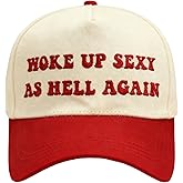 Funny Trucker Hats Embroidered Vintage Snapback Hat for Women Put It On My Husband's Tab Hats Gag Gifts Baseball Cap Red