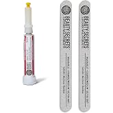 Beauty Secrets Drip &amp; Clog Proof Nail Glue Bundled with Zebra Cushion Nail File Medium Coarse 180/100 Grit (2 Pack) by Beauty Secrets