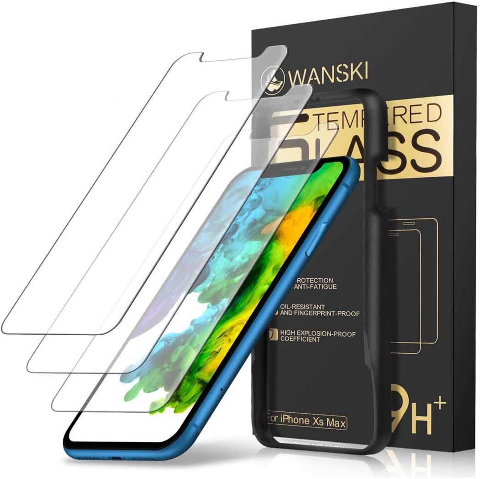 Wanski Tempered Glass Screen Protector for iPhone Xr, iPhone 11, Easy installation, [3 Pack]