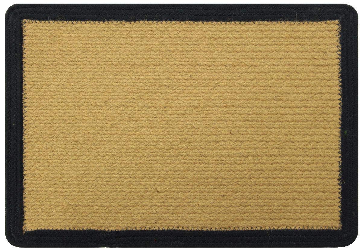 Home Interiors Natural Jute Placemats, 45cm x 32cm - Set of 4, Navy border