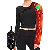 Shoulder Massage Heating Pad, Ultra Long Heated Wrist Wrap, Elbow Heating Pad with 3 Vibration and Heat Settings, Shoulder Heating Pads for Pain Rotator Cuff Frozen Shoulder with AC Adapter