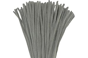 FEATUMAN Gray Chenille Stems Pipe Cleaners, 12 Inch Colored Pipe Cleaners Pastel Craft Supplies, 200 Pcs Pastel Pipe Cleaners for Crochet Projects, Holiday Wreath, DIY Art Craft