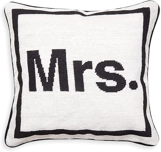Amazon Com Jonathan Adler Needle Point Throw Pillow Mrs Black