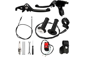 RETEPIF Brake Lever Cable Folding Clutch Throttle Handle Grips Cable Kit for RFZ125 DBX15 X18 X19 Tao Tao 50cc 70cc 110cc 125cc 150cc Apollo DB17 DB27 Coolster M125 SSR Pit Dirt Bike Motorcycle（BLACK）
