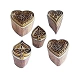 Royal Kraft Heart Brass Wooden Stamps