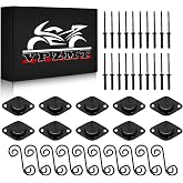 VPZMT 1/4 Self Ejecting Button Dzus Quarter Turn Fasteners 5/16" (Length: .400") with Springs and Plates for ATV UTV Fastening Sheet Metal and Door Panel (10 Pack)