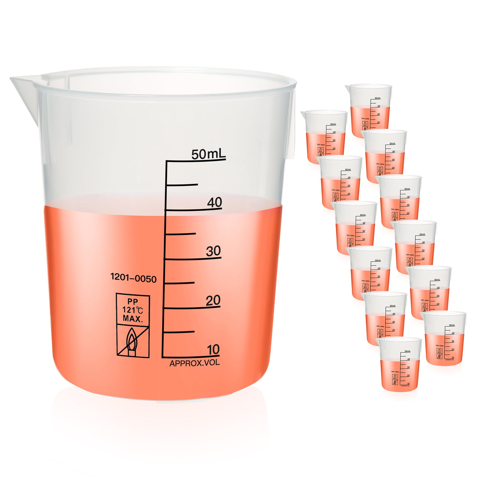 Okulab 6 Pcs Plastic Beakers Set, 6pcs of