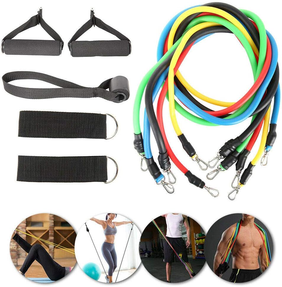 AISE Exercise Resistance Bands and Workout Fitness Set,11Pcs/Set Resistance Bands,Exercise Yoga Bands, Crossfit Fitness Training Tubes Set