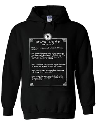NisabellaLTD Death Note How to Use Anime Manga White Men Women Unisex Hooded Sweatshirt Hoodie