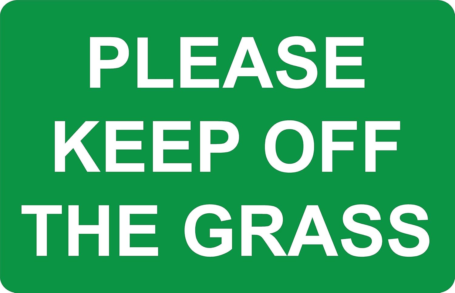 Please keep off the grass safety sign 3mm Aluminium sign 300mm x