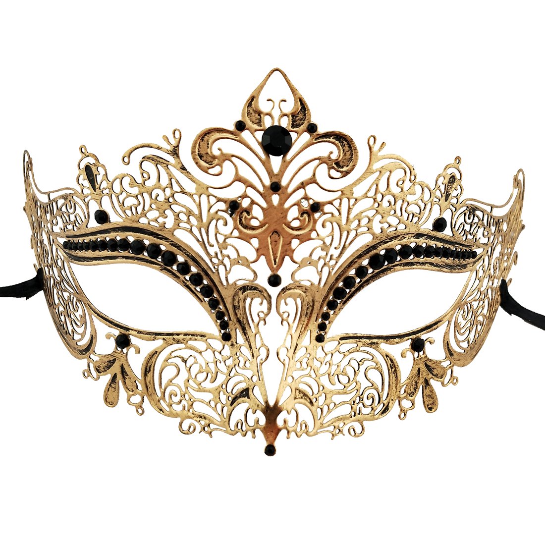 Buy Luxury Vintage Masquerade Mask for Women Metal Mask Black Stones
