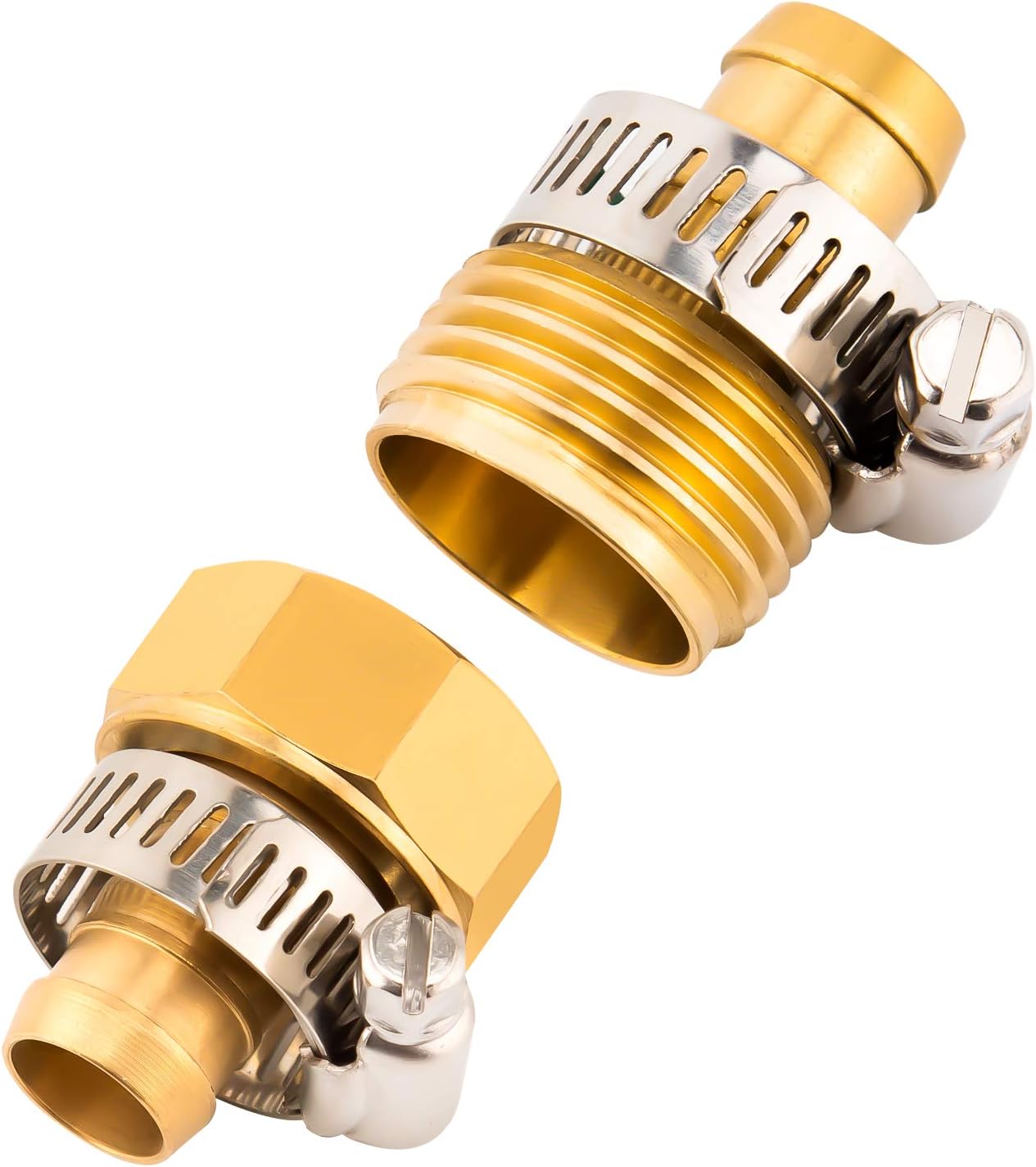 SAVITA 2 Sets 5/8 Inch Brass Garden Hose Repair Kit,Hose Mender End