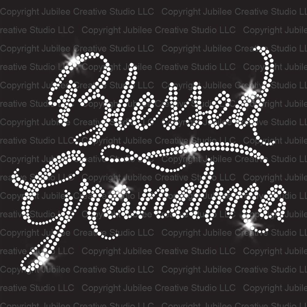 Blessed Grandma Iron On Rhinestone Crystal T-Shirt Transfer by JCS Rhinestones