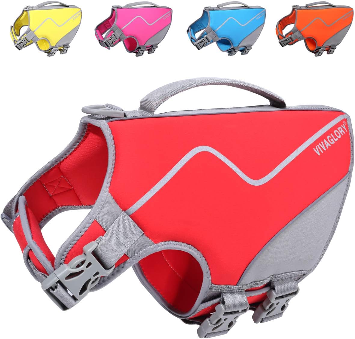 VIVAGLORY XL Dog Life Jacket, Snug & Safer Neoprene Life Jacket for