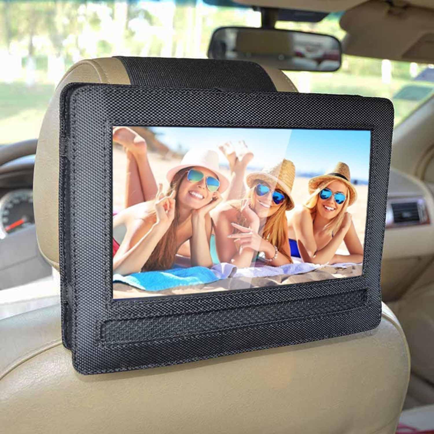 Zhiyi Car Headrest Mount Holder for DBPOWER 10.5'' Portable DVD Player with Swivel & Flip Screen - Black
