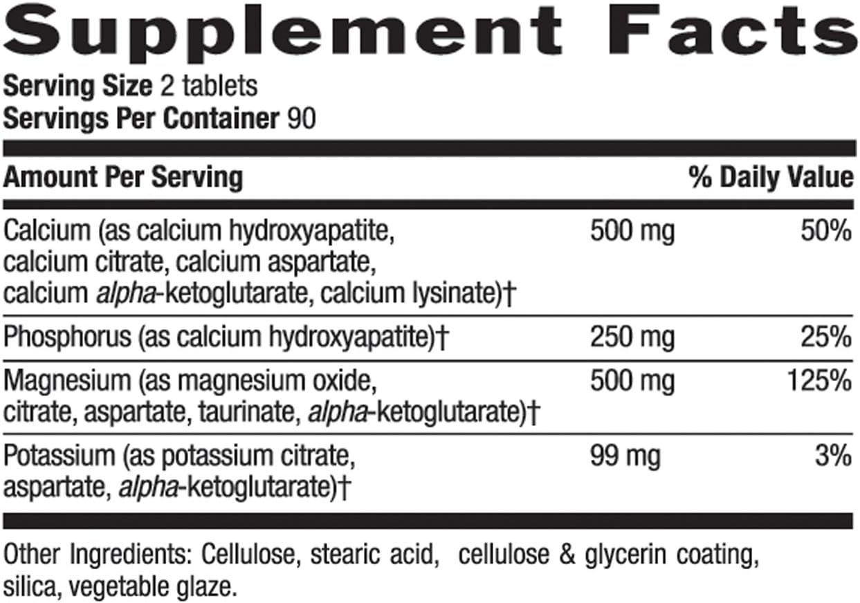 Country Life Target Mins Calcium Magnesium Potassium 500mg/500mg/99mg 180-Tablet: Health & Personal Care