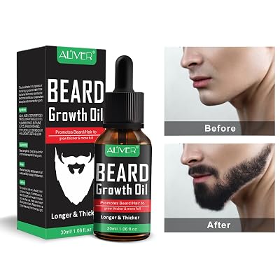 Beard Growth Oil, Natural Organic Hair Growth Oil Beard Oil Enhancer Facial Nutrition Moustache Grow Beard Shaping Tool Beard Care Products Hair Loss