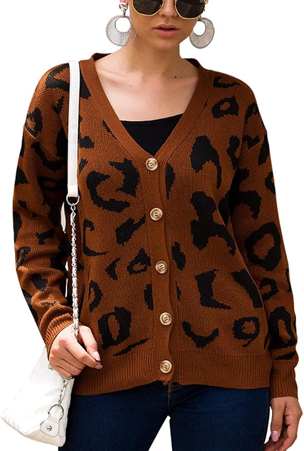 printed cardigan sweater