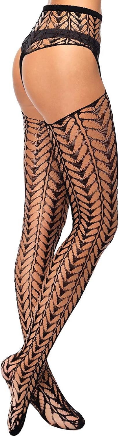 6 Pairs Women Suspender Pantyhose Stockings Valentine's Day Fishnet Tights Stretchy High Stockings for Dress up Favors at  Women’s Clothing store