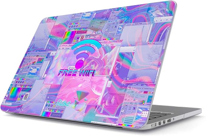 Amazon Com Glitbit Hard Case Cover Compatible With Macbook Pro 13 Inch Case Release 12 15 Model A1502 A1425 Retina Display No Cd Rom Free Wifi Vaporwave Oldschool Retro Purple Aesthetic Computer Glitch Computers