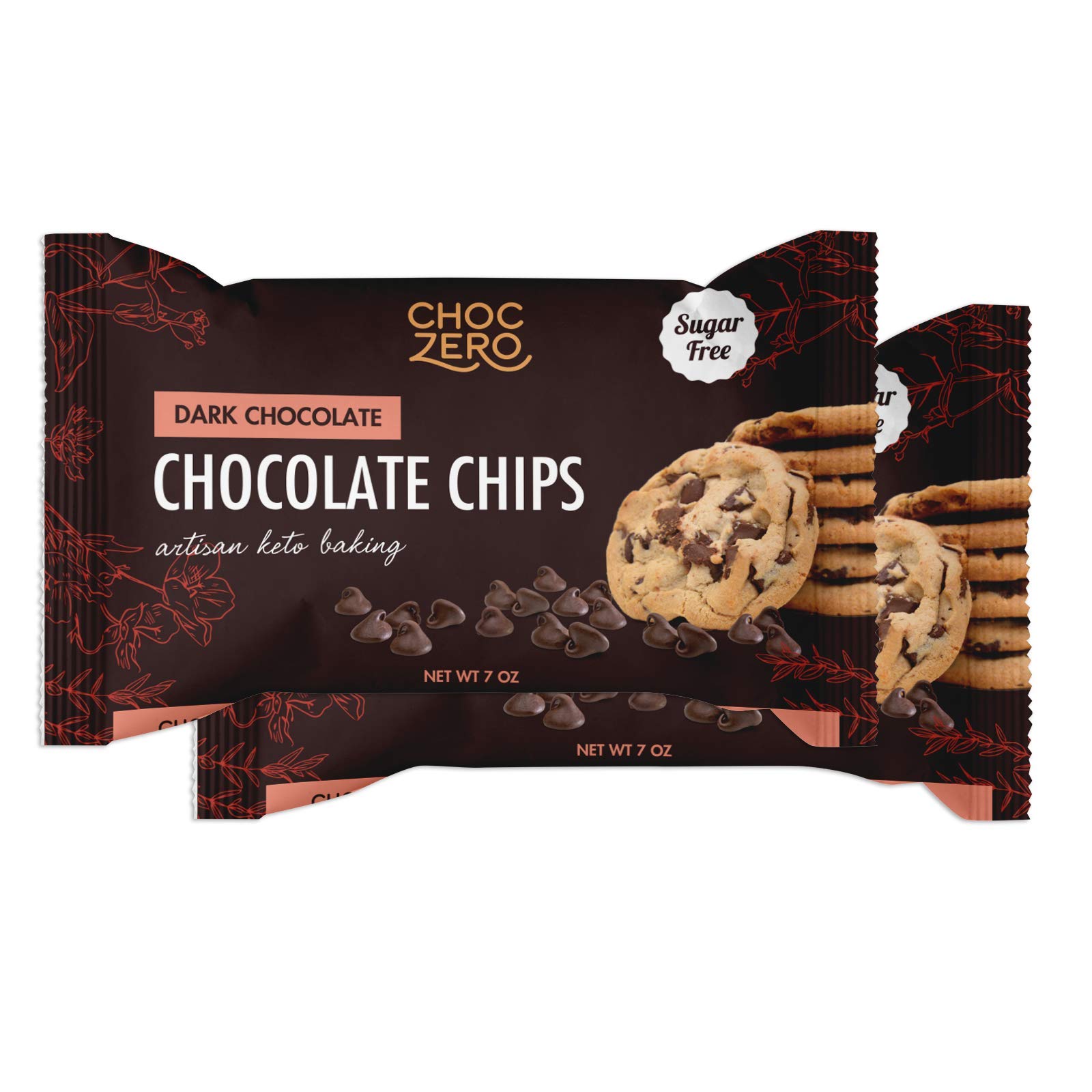 ChocZero's Dark Chocolate Chips Sugar Free, Low Carb, Keto Friendly