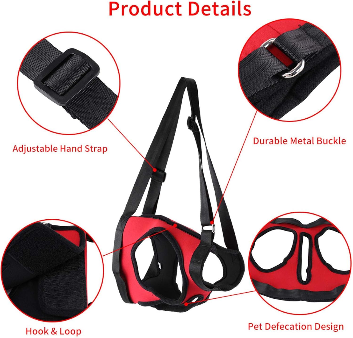 Dog Support Harness, Front Rear Dog Leg Support Harness Walking Aid Lifting Pulling Vest for Old or Injured Dogs(L-Front Leg) - Image 4