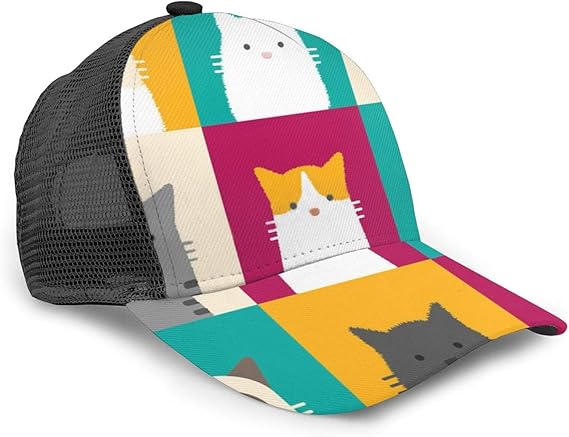 Amazon 猫柄 ネコ 可愛い かわいい 漫画 キャップ メンズ レディース ベースボールハット スポーツ帽子 シンプル 野球帽 バイザー ハット カジュアル Cap 帽子 男女兼用 おしゃれ 軽薄 アウトドア キャップ 通販
