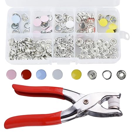 Snap Zange Set, 50 PCS Nähen Druckknöpfen Tasten mit Hand drücken Zange Werkzeug Kit für Snaps Druckknöpfe, DIY Nähen Tools