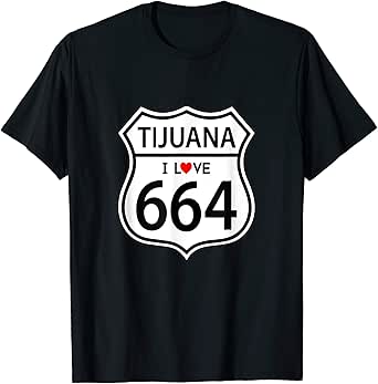 Amazon Com I Love 664 Tijuana Baja Mexico T Shirt Clothing