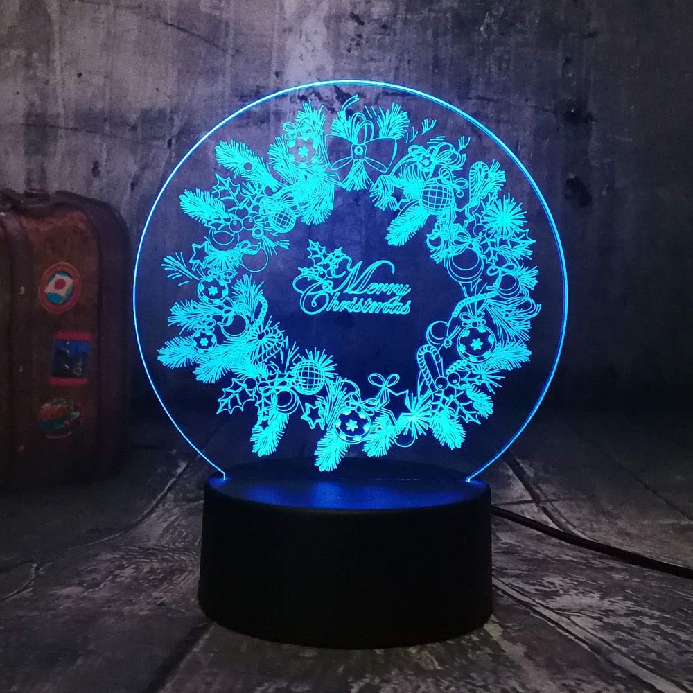 Guirnalda de Navidad de Año Nuevo 3D Lámpara de noche de ...