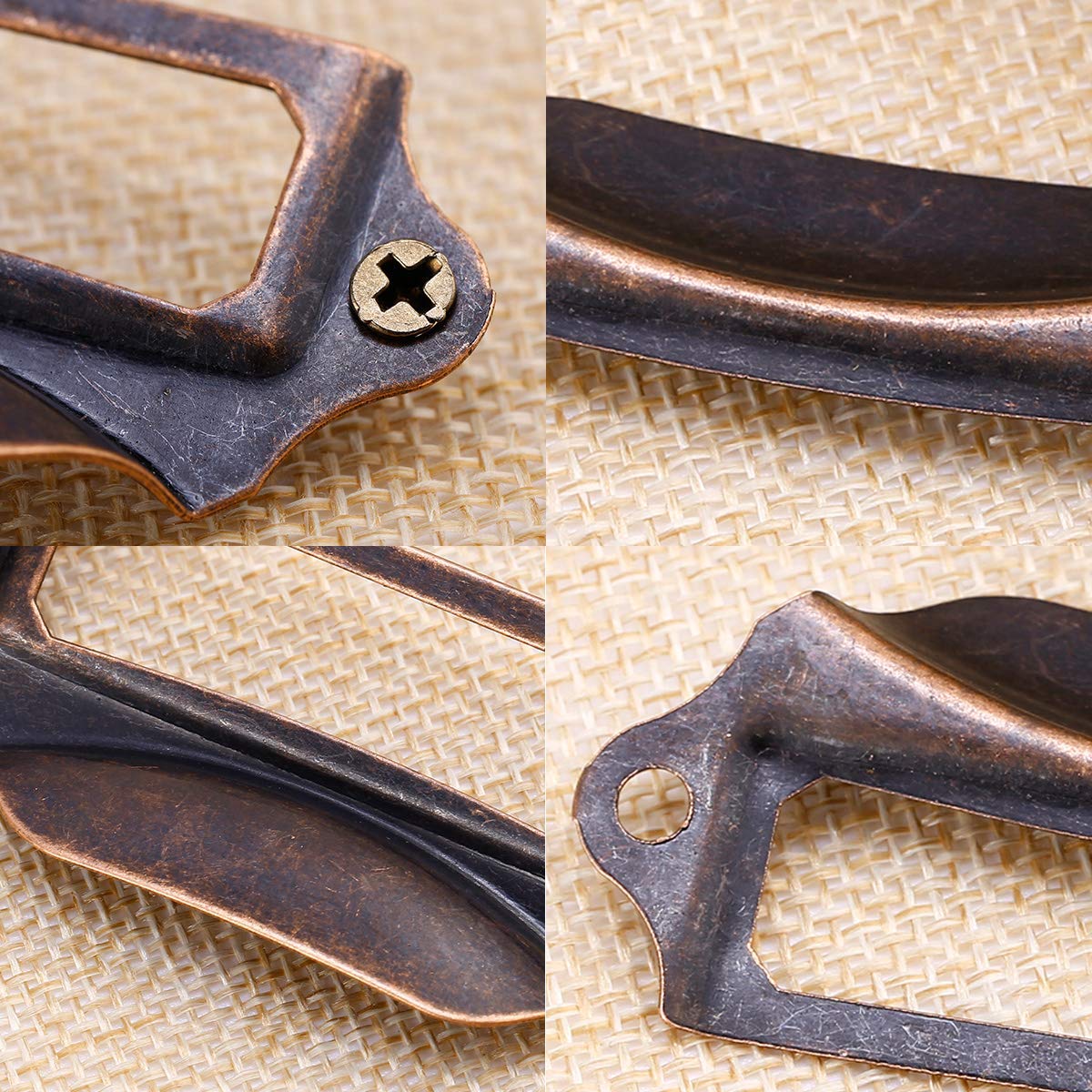 90 x 40 mm 20 tiradores para cajones estilo vintage color rojo bronce