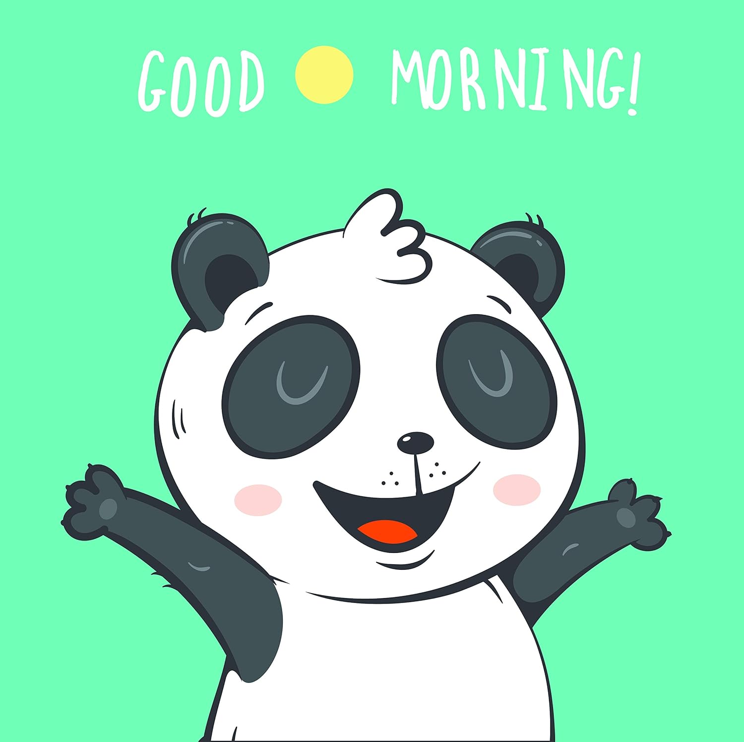 Amazon Com Good Morning Panda Bear Happy Animal Cartoon Vinyl