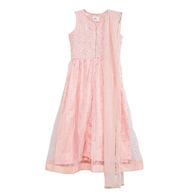 Girl's Polyester wrap Kurtas Salwar Suit