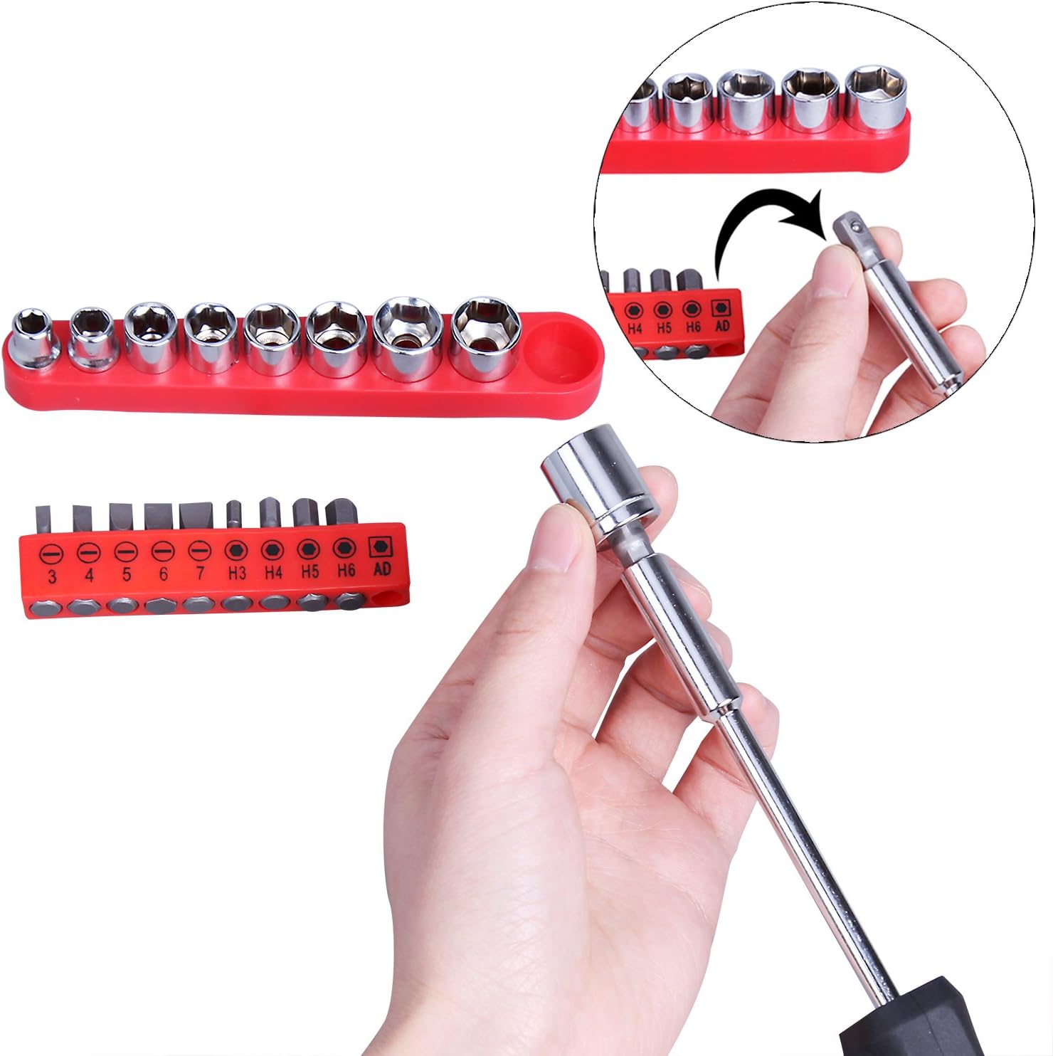 Cartman 148-Piece Tool Set - General Household Hand Tool Kit with Plastic Toolbox Storage Case, Socket & Socket Wrench Sets: Home Improvement