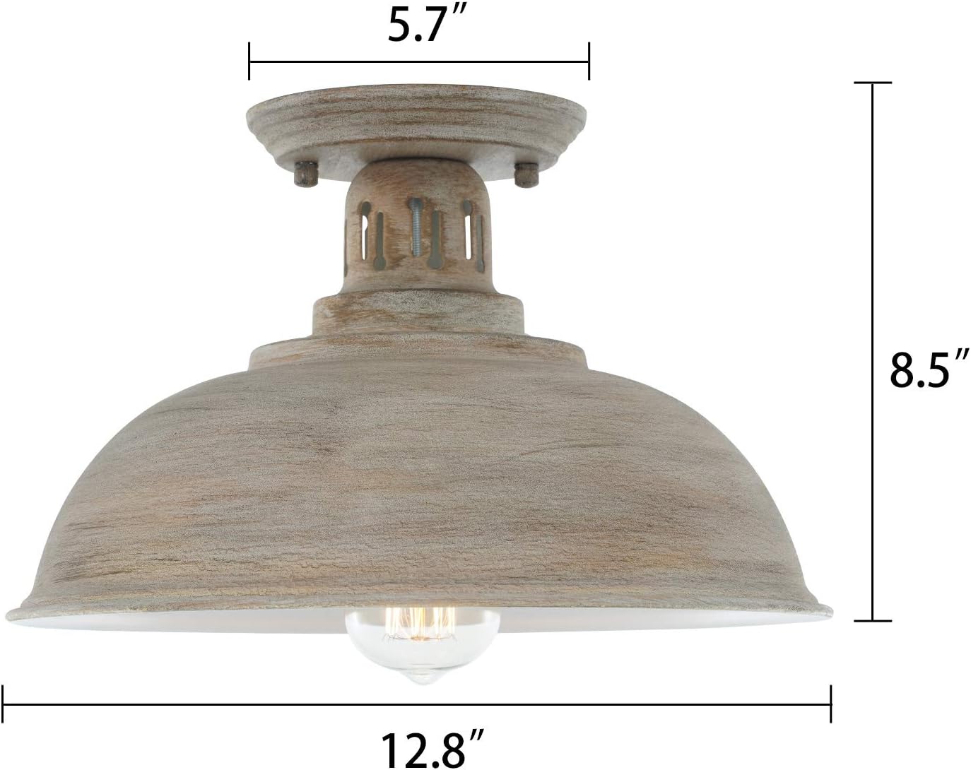 HMVPL Farmhouse Close to Ceiling Light, Vintage Semi Flush Mounted Lighting Fixture Industrial Ceiling Lamp for Kitchen Island Dining Room Foyer Hallway Entry Bedroom - - 