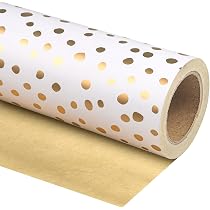 Papel De Embrulho Burymento Reversível - Listras Rosa E Dourado Para Presentes Especiais