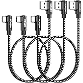 HOTNOW Short USB to USB C Cable Right Angle 1.5FT 3Pack, Portable USB-C Charger Nylon Braided Fast Charging Cord for Samsung Galaxy S10 S9 S8 Plus Note 9 8, Power Bank and Other Type c Devices