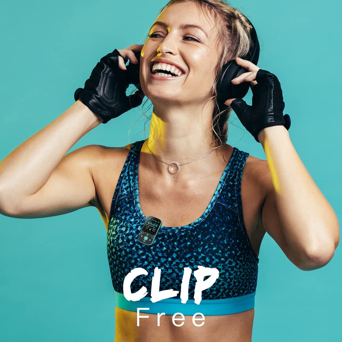 AGPTEK 64GB MP3 Player with Clip, A65 Bluetooth 5.3 Lossless Sound with FM Radio, Voice Recorder for Sport Running, Supports up to 128GB TF Card, Blue