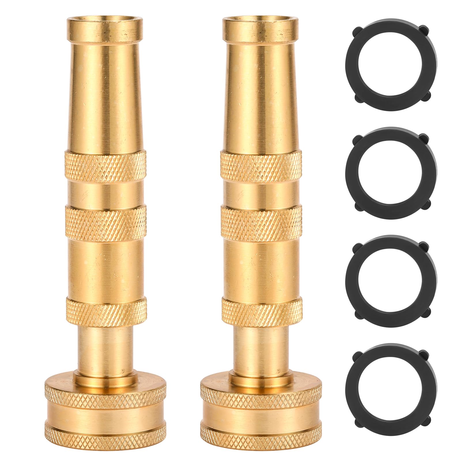 Photo 1 of Sanpaint Heavy-Duty Brass Adjustable Twist Hose Nozzle, 2 Pack