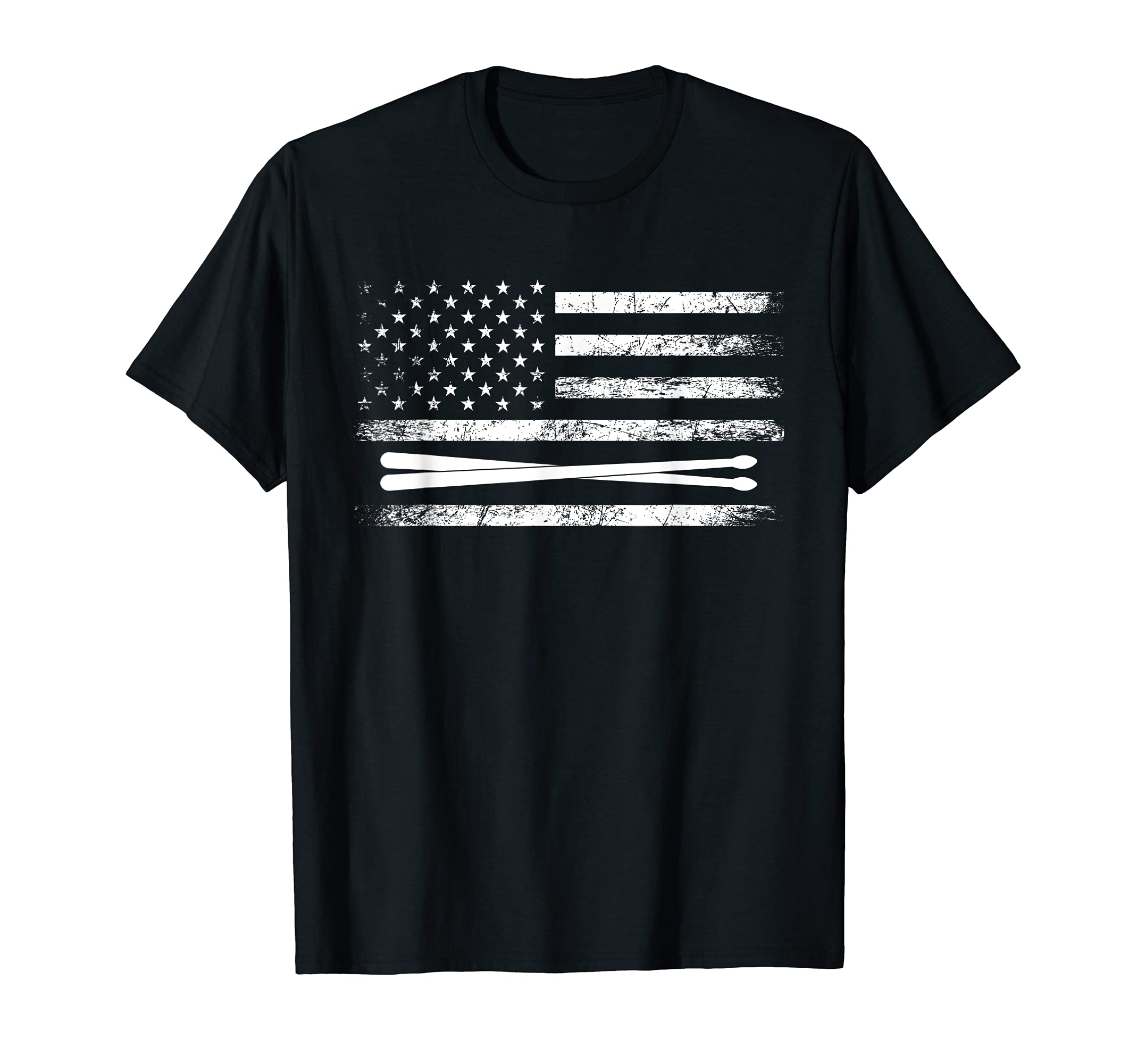 US Flag Drumsticks Drums Player Percussion Drummer Drums T-Shirt