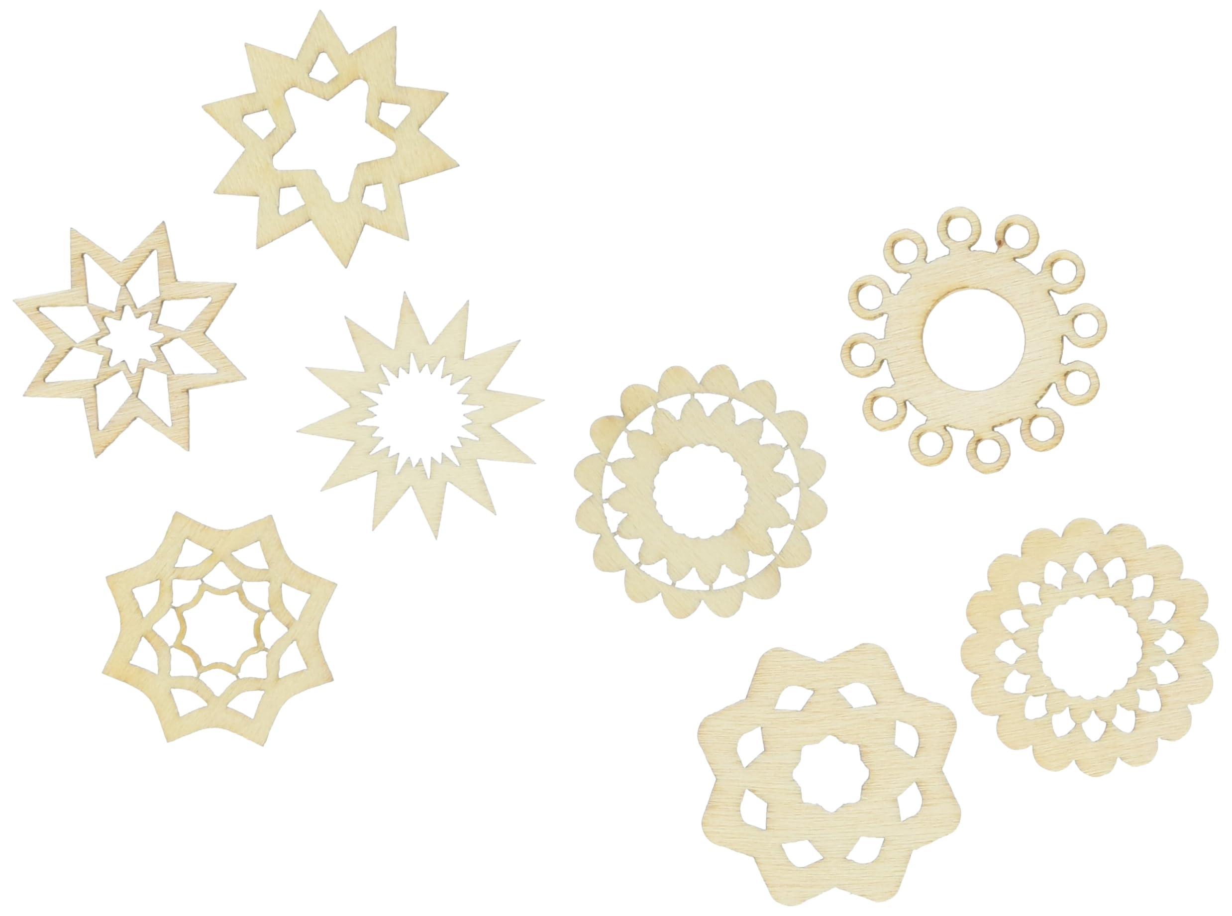 cArt-Us 10.5 x 10.5 cm Wooden Box with Round Ornaments, Natural