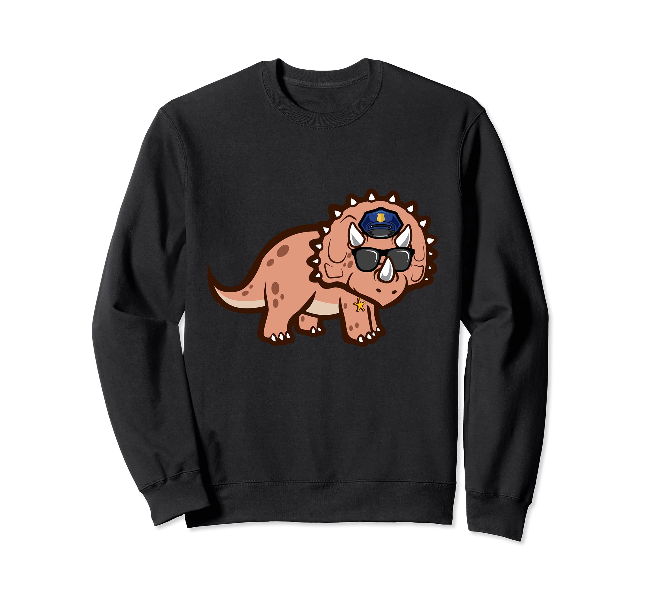 Police Officer Cop Law Enforcement Triceratops Dinosaur Sweatshirt