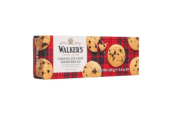 WALKER’S SHORTBREAD CHOCOLATE CHIP COOKIES, PURE BUTTER SHORTBREAD COOKIES, 4.4 OZ (PACK OF 4)