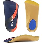 Arch Support, RooRuns 3/4 Orthotic Shoe Inserts for Over-Pronation, Plantar Fasciitis, Heel Pain Relief, High Arch Support Insoles for Men and Women for Running Walking