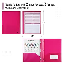 Mr. Pen- Plastic Folders with Pockets and