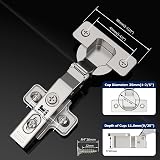 Furniware Pack of 4 Soft Close Hinges 3D Adjustable Nickel Concealed European view 6