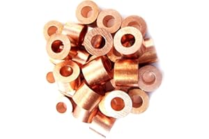 MAGIC HUB Copper Swage Stops for 5/32" Wire Rope Cable - Copper Cable Stop Sleeve for 5/32 Inch Wire Rope Swage Clip Copper Cable Crimp Sleeves Cable Stops 5/32" Copper Swage Sleeves (25)