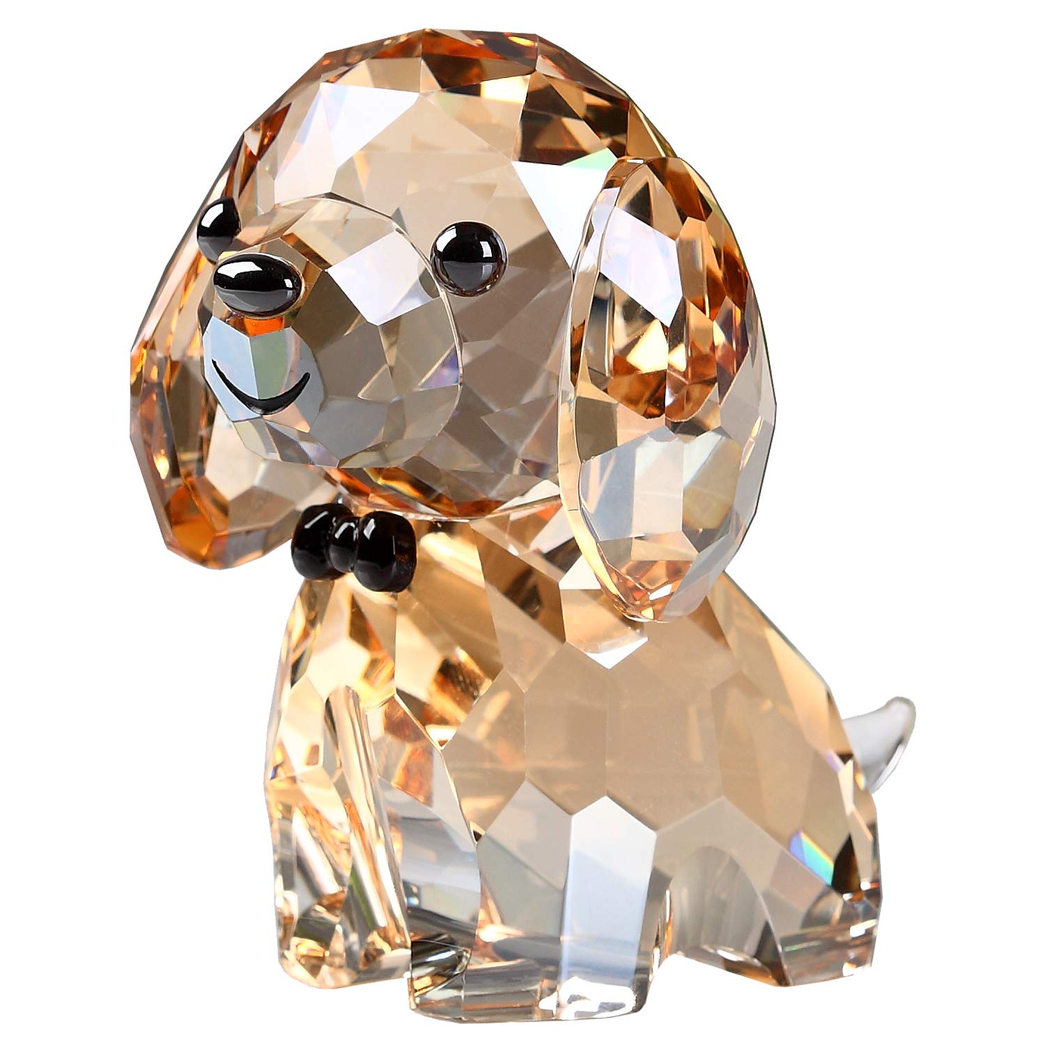 DOJOZ Crystal Dog Puppy Cute Valentines Day Sweet Gifts Figurine Collection Animal Collectible Ornament Lovely (Gold) — image 1