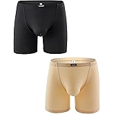 iKingsky Men's Long Leg Boxer Briefs Seamless Front Breathable Trunks Silky No Ride Up Underwear Stretch Men Underpanties