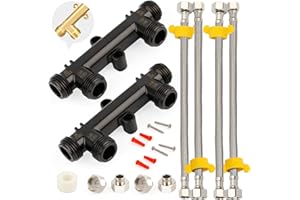 THEMILIO Upgraded WP596816 Hot Water Recirculating Pump Sensor Valve Kit (2-Pack)– New Copper Finish,Fits watts 500800/500805&grundfos UP Comfort Systems.Includes 2 Brass Valves,4x12 Lines,4 Fittings